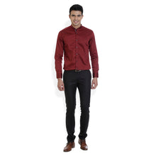 ROCX Men Maroon Colour Satin Plain Casual Shirt