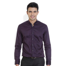 ROCX Men Purple Colour Satin Plain Casual Shirt