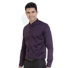 ROCX Men Purple Colour Satin Plain Casual Shirt