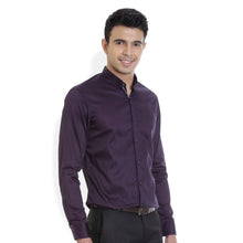 ROCX Men Purple Colour Satin Plain Casual Shirt