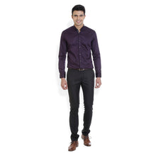 ROCX Men Purple Colour Satin Plain Casual Shirt
