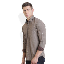 Rocx Men's Brown Colour Printed Casual Shirt