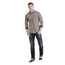 Rocx Men's Brown Colour Printed Casual Shirt