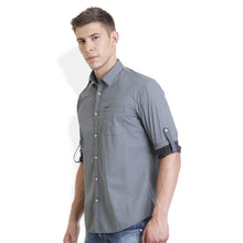 Rocx Men's Slate Grey Colour Printed Casual Shirt