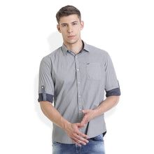 Rocx Men's Light Grey Colour Printed Casual Shirt