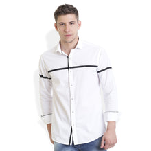Rocx Men's Black Colour Panel Casual Shirt