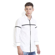 Rocx Men's Black Colour Panel Casual Shirt