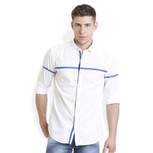 Rocx Men's Blue Colour Panel Casual Shirt
