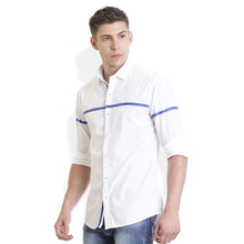 Rocx Men's Blue Colour Panel Casual Shirt