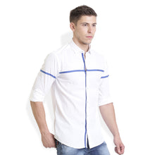 Rocx Men's Blue Colour Panel Casual Shirt