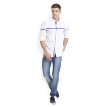 Rocx Men's Blue Colour Panel Casual Shirt