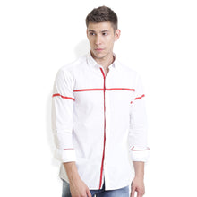 Rocx Men's Red Colour Panel Casual Shirt