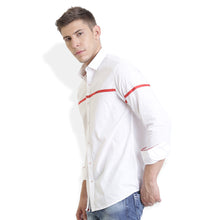 Rocx Men's Red Colour Panel Casual Shirt