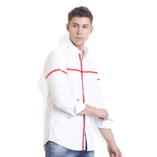 Rocx Men's Red Colour Panel Casual Shirt