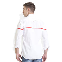 Rocx Men's Red Colour Panel Casual Shirt