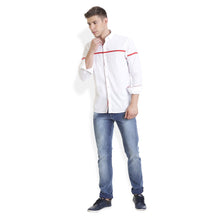 Rocx Men's Red Colour Panel Casual Shirt
