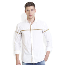 Rocx Men's Khaki Colour Panel Casual Shirt