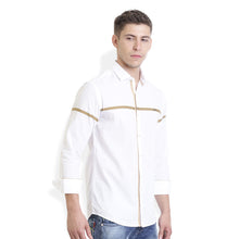 Rocx Men's Khaki Colour Panel Casual Shirt