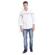 Rocx Men's Khaki Colour Panel Casual Shirt