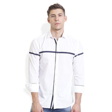 Rocx Men's Navy blue Colour Panel Casual Shirt
