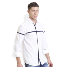 Rocx Men's Navy blue Colour Panel Casual Shirt