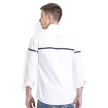 Rocx Men's Navy blue Colour Panel Casual Shirt