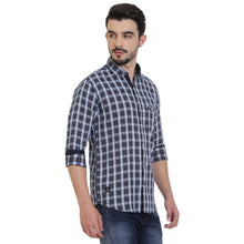 Rocx Mens Casual Indigo Checks Shirt