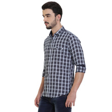 Rocx Mens Casual Indigo Checks Shirt