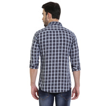 Rocx Mens Casual Indigo Checks Shirt